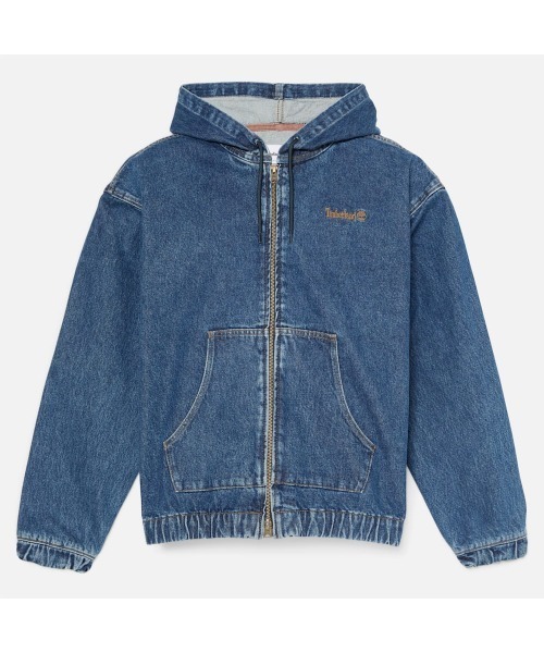 Timberland(ティンバーランド)の「デニム フル ジップ フーデッド ボンバー ユニセックス(MA-1・メンズ・ブルー・X-LARGE/LARGE/MEDIUM/SMALL)」の5枚目の写真