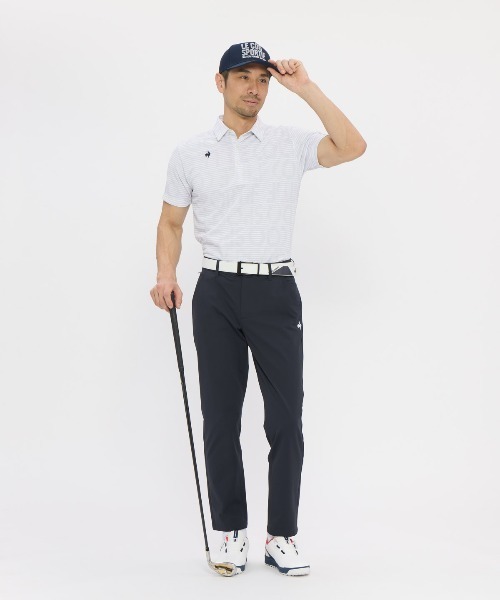 le coq sportif GOLF(ルコックスポルティフゴルフ)の「【le coq sportif GOLF】吸汗速乾/高通気/UV CUT(UPF50+)/遮熱/ストレッチ グラフィックロゴボーダー柄半袖ポロシャツ ゴルフウェア(ポロシャツ・メンズ・ネイビー/グレー/サックスブルー・3L/XL/L/M)」の7枚目の写真