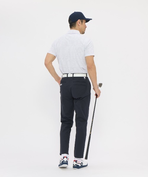 le coq sportif GOLF(ルコックスポルティフゴルフ)の「【le coq sportif GOLF】吸汗速乾/高通気/UV CUT(UPF50+)/遮熱/ストレッチ グラフィックロゴボーダー柄半袖ポロシャツ ゴルフウェア(ポロシャツ・メンズ・ネイビー/グレー/サックスブルー・3L/XL/L/M)」の8枚目の写真