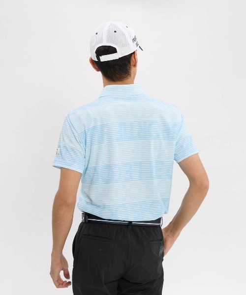 le coq sportif GOLF(ルコックスポルティフゴルフ)の「【le coq sportif GOLF】吸汗速乾/高通気/UV CUT(UPF50+)/遮熱/ストレッチ グラフィックロゴボーダー柄半袖ポロシャツ ゴルフウェア(ポロシャツ・メンズ・ネイビー/グレー/サックスブルー・3L/XL/L/M)」の10枚目の写真