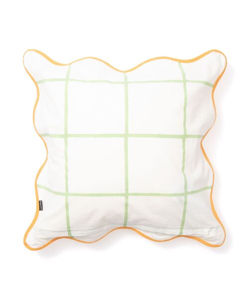 Francfranc(フランフラン)の「ウィンドウペンウェーブ クッションカバー 450×450 ホワイト×グリーン(100)(クッション/クッションカバー・レディース・ホワイト・FREE)」の4枚目の写真