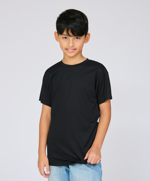 HANES(ヘインズ)の「【Hanes/ヘインズ】キッズ 【2枚組】Hanes MOVES スクエアメッシュ クルーネックTシャツ(Tシャツ/カットソー・キッズ・ホワイト/ブラック・130/140/150/160)」の2枚目の写真