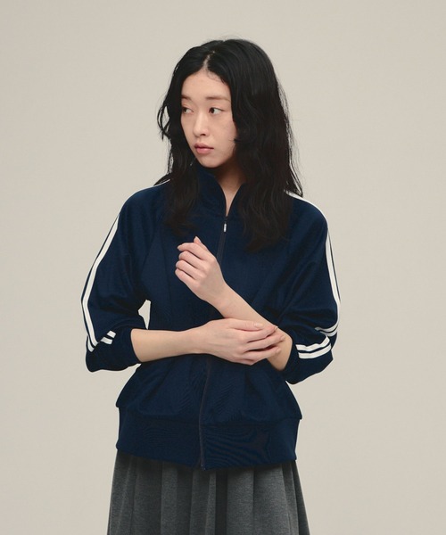 eL(エル)の「【eL】2Line Jersey/645142(ブルゾン・レディース・ネイビー系/ブラウン系その他・FREE)」の2枚目の写真