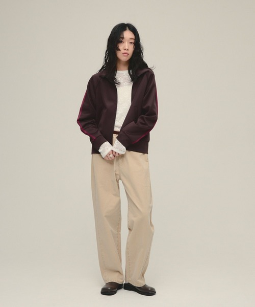 eL(エル)の「【eL】2Line Jersey/645142(ブルゾン・レディース・ネイビー系/ブラウン系その他・FREE)」の3枚目の写真