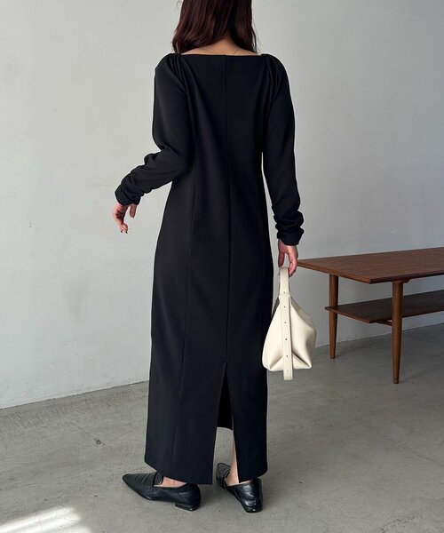 CAPRICIEUX LE'MAGE（カプリシューレマージュ）の「【低身長サイズあり】ウェーブネックギャザーワンピース（ワンピース・レディース・ホワイト系その他/ブラック・FREE/PS）」の15枚目の写真