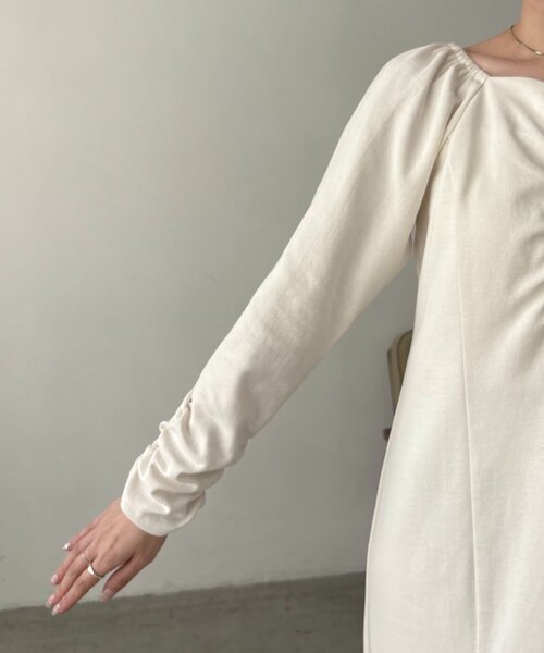 CAPRICIEUX LE'MAGE（カプリシューレマージュ）の「【低身長サイズあり】ウェーブネックギャザーワンピース（ワンピース・レディース・ホワイト系その他/ブラック・FREE/PS）」の20枚目の写真