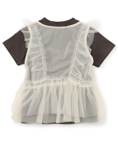 F.O.KIDS（エフオーキッズ）の「2PチュールベストセットTee_ジュニア対応（Tシャツ/カットソー・キッズ・アイボリー/チャコール・130/120/110/100/80/140/90）」の3枚目の写真