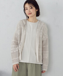 ONIGIRI | 透かし編み フーディーカーディガン(カーディガン/ボレロ)