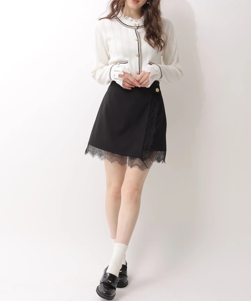 Rirandture（リランドチュール）の「レーストリムラップスカート（スカート・レディース・グレー/ブラック/グレイッシュベージュ・2/1/0）」の4枚目の写真