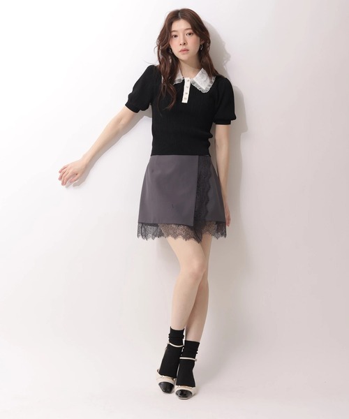 Rirandture（リランドチュール）の「レーストリムラップスカート（スカート・レディース・グレー/ブラック/グレイッシュベージュ・2/1/0）」の15枚目の写真