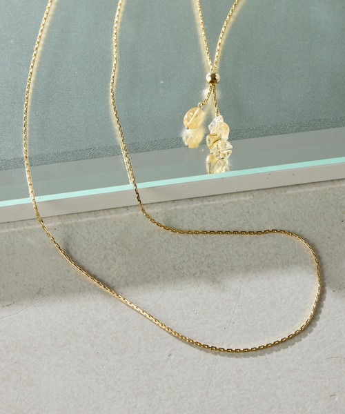 COLLAGE GALLARDAGALANTE（コラージュガリャルダガランテ）の「PAPILLONNER/天然石Y字ネックレス（ネックレス・レディース・シルバー/ゴールド・FREE）」の5枚目の写真