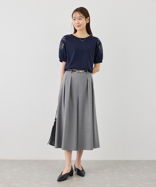 ROPE' PICNIC（ロペピクニック）の「カナパ ガウチョ パンツ セットアップ 対応 UV 抗菌防臭 接触冷感（その他パンツ・レディース・グレー/ネイビー/ベージュ/ダークブラウン・L/M/S）」の5枚目の写真