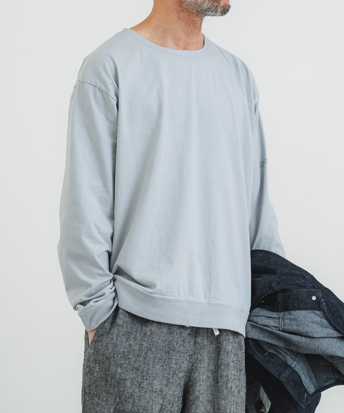 quadro（クオドロ）の「BDドライ度詰め天竺長袖クルーネックプルオーバー（Tシャツ/カットソー・メンズ・チャコール/ブルーグレー/アイボリー・LARGE/MEDIUM）」の14枚目の写真