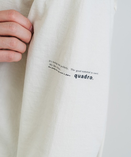 quadro（クオドロ）の「BDドライ度詰め天竺長袖クルーネックプルオーバー（Tシャツ/カットソー・メンズ・チャコール/ブルーグレー/アイボリー・LARGE/MEDIUM）」の19枚目の写真