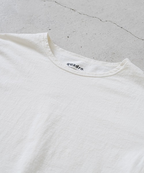 quadro（クオドロ）の「BDドライ度詰め天竺長袖クルーネックプルオーバー（Tシャツ/カットソー・メンズ・チャコール/ブルーグレー/アイボリー・LARGE/MEDIUM）」の4枚目の写真