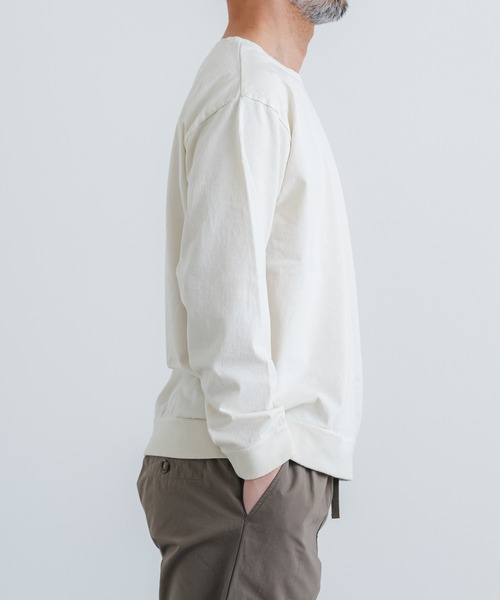 quadro（クオドロ）の「BDドライ度詰め天竺長袖クルーネックプルオーバー（Tシャツ/カットソー・メンズ・チャコール/ブルーグレー/アイボリー・LARGE/MEDIUM）」の21枚目の写真