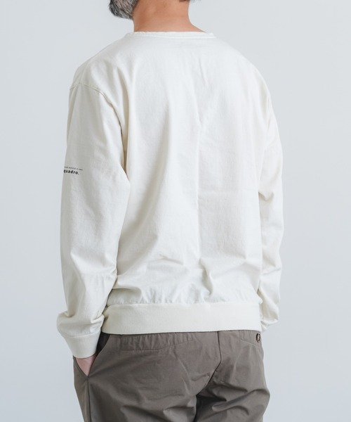 quadro（クオドロ）の「BDドライ度詰め天竺長袖クルーネックプルオーバー（Tシャツ/カットソー・メンズ・チャコール/ブルーグレー/アイボリー・LARGE/MEDIUM）」の22枚目の写真