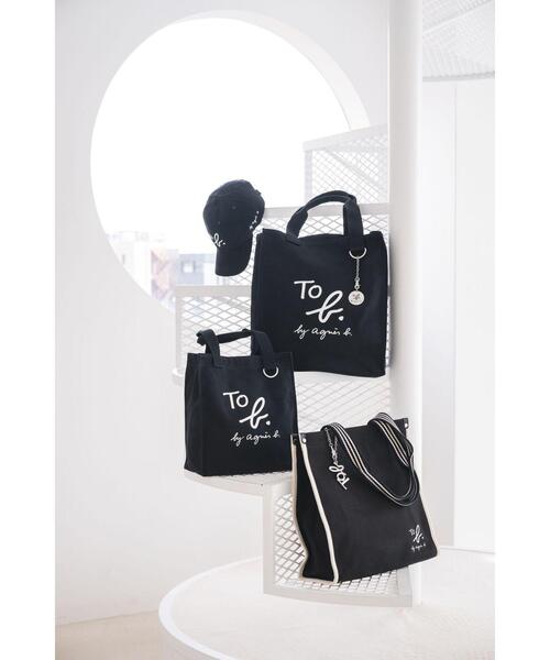 To b. by agnes b.（トゥービーバイアニエスベー）の「WEB限定 ロゴ コットン スクエア トートバッグ（トートバッグ・レディース・ブラック・FREE）」の10枚目の写真