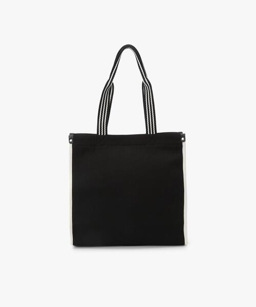 To b. by agnes b.（トゥービーバイアニエスベー）の「WEB限定 ロゴ コットン スクエア トートバッグ（トートバッグ・レディース・ブラック・FREE）」の2枚目の写真