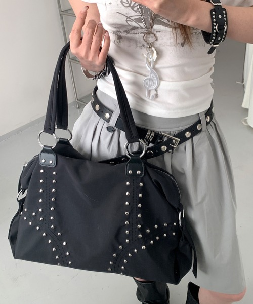 Teem Store(チームストア)の「【大容量/A4対応】リベット大容量トートバッグ(トートバッグ・レディース・ホワイト/ブラック・F)」の19枚目の写真