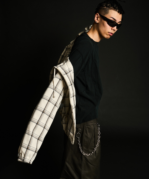 JOINT WORKS(ジョイントワークス)の「ドビーチェック ビックシルエット フーディー / Dobby BigCheck Hooded(ブルゾン・メンズ・アイボリー/ブラック・LARGE/MEDIUM/SMALL)」の14枚目の写真