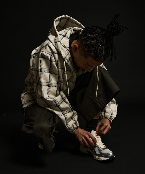 JOINT WORKS(ジョイントワークス)の「ドビーチェック ビックシルエット フーディー / Dobby BigCheck Hooded(ブルゾン・メンズ・アイボリー/ブラック・LARGE/MEDIUM/SMALL)」の19枚目の写真