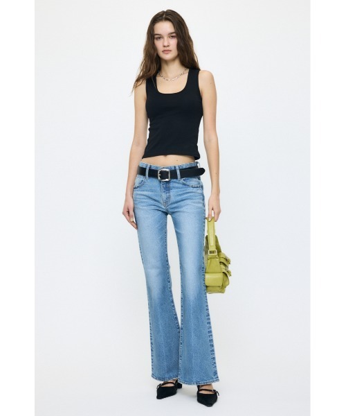 MOUSSY(マウジー)の「SUVIN GIZA SCOOP NECK タンクトップ(タンクトップ・レディース・ホワイト/ブラック・1/2)」の4枚目の写真