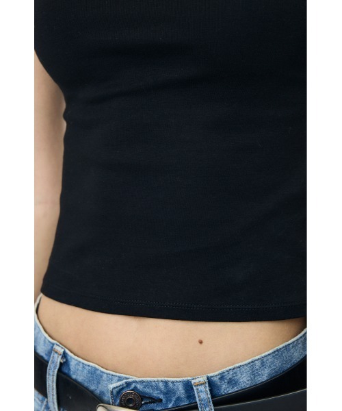 MOUSSY(マウジー)の「SUVIN GIZA SCOOP NECK タンクトップ(タンクトップ・レディース・ホワイト/ブラック・1/2)」の12枚目の写真