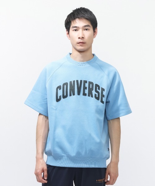 CONVERSE（コンバース）の「コンバース  CV ARCH LOGO SS SW TOP M アーチロゴショートスリーブスウェットトップス（スウェット・メンズ・ペールイエロー/サックスブルー/アイボリー/ブラック・M/L/LL）」の4枚目の写真