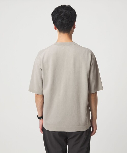 green label relaxing（グリーンレーベルリラクシング）の「コットンナイロン リンクス クルーネック ショートスリーブ ニット -ウォッシャブル-（ニット/セーター・メンズ・ブラック/ライム/ライトグレー・M/L/S/XL）」の9枚目の写真