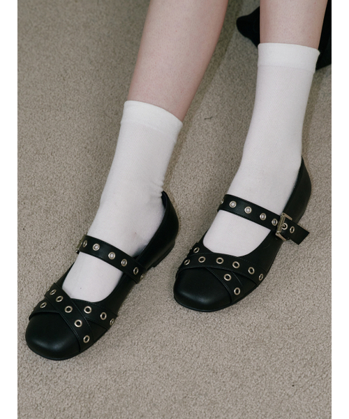 FORRR(フォルンルン)の「Big Eyelet Strap Maryjane Black(スニーカー・レディース・ブラック・23cm/24cm/25cm)」の1枚目の写真