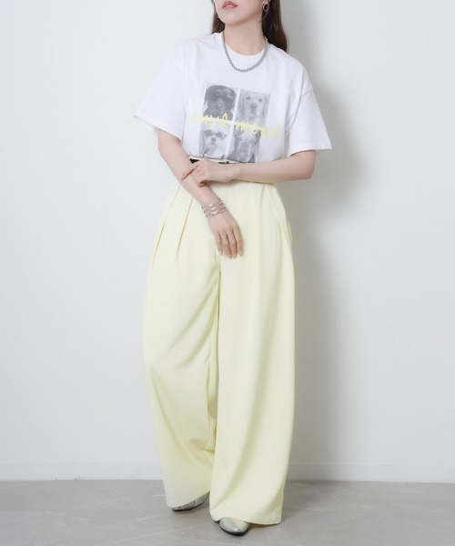 Riberry（リベリー）の「2タックワイドパンツ（スラックス・レディース・ピンク/モカ/イエロー/オフホワイト/ブラック・FREE）」の17枚目の写真