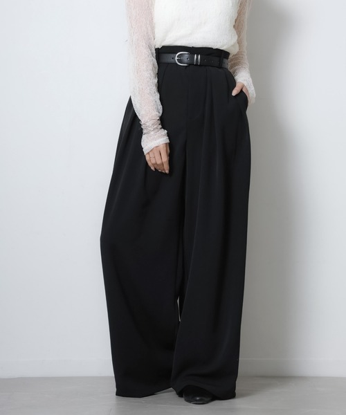 Riberry（リベリー）の「2タックワイドパンツ（スラックス・レディース・ピンク/モカ/イエロー/オフホワイト/ブラック・FREE）」の10枚目の写真