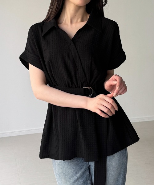 junoah(ジュノア)の「カシュクールペプラムシャツブラウス(シャツ/ブラウス・レディース・ブルーグレー/ブラック/ホワイト・LARGE/MEDIUM/SMALL)」の11枚目の写真