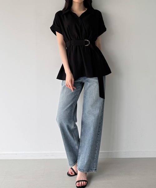 junoah(ジュノア)の「カシュクールペプラムシャツブラウス(シャツ/ブラウス・レディース・ブルーグレー/ブラック/ホワイト・LARGE/MEDIUM/SMALL)」の12枚目の写真