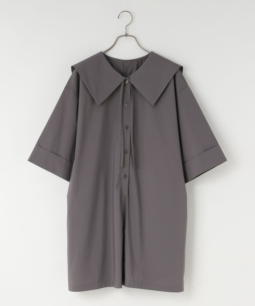 LOWRYS FARM（ローリーズファーム）の「ＢＩＧカラーロンパース 661794（つなぎ/オールインワン・レディース・ブラック/グレー/ベージュ・FREE）」の2枚目の写真