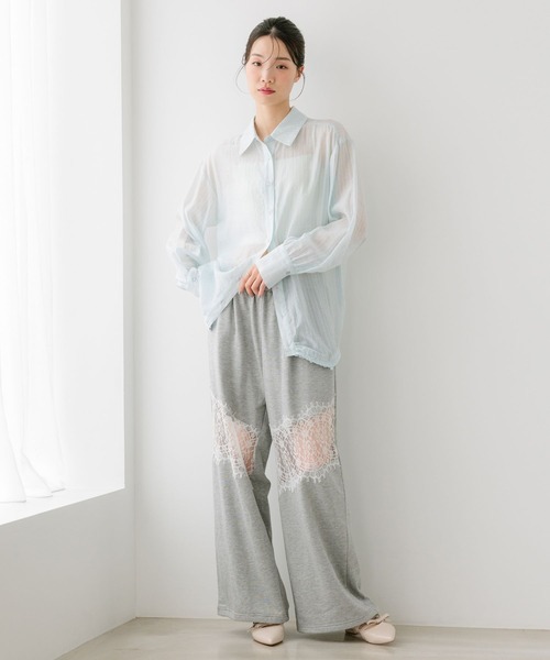 Heather(ヘザー)の「レース切り替えスウェットパンツ 664013(スウェットパンツ・レディース・グレー/スミクロ/ピンク・FREE)」の5枚目の写真