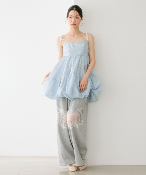 Heather(ヘザー)の「レース切り替えスウェットパンツ 664013(スウェットパンツ・レディース・グレー/スミクロ/ピンク・FREE)」の7枚目の写真