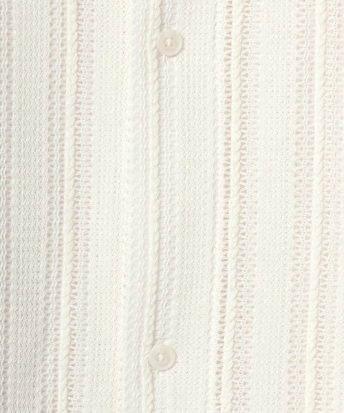 ANPAS(アンパス)の「Lace Shirt + Tank Top Layered Set / 【セットアイテム】半袖レースシャツ×ワッフルタンクトップ レイヤードアンサンブル メンズ トップス ニットシャツ メッシュトップス(アンサンブル・メンズ・アイボリー/グレイッシュベージュ/ブラック・M/L)」の18枚目の写真