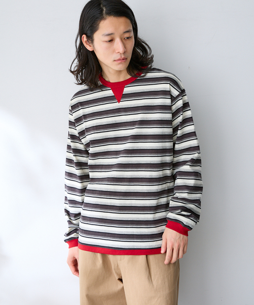 B.C STOCK（ベーセーストック）の「FORHUS カラーマルチボーダー（Tシャツ/カットソー・メンズ・チャコールグレー/ネイビー/グリーン・MEDIUM/LARGE）」の22枚目の写真