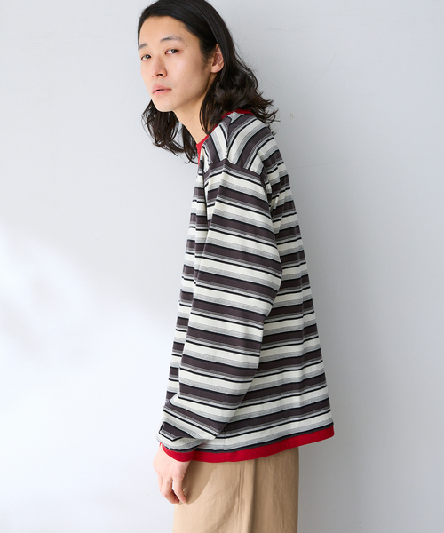B.C STOCK（ベーセーストック）の「FORHUS カラーマルチボーダー（Tシャツ/カットソー・メンズ・チャコールグレー/ネイビー/グリーン・MEDIUM/LARGE）」の21枚目の写真