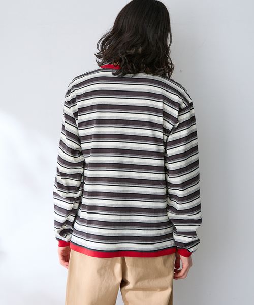 B.C STOCK（ベーセーストック）の「FORHUS カラーマルチボーダー（Tシャツ/カットソー・メンズ・チャコールグレー/ネイビー/グリーン・MEDIUM/LARGE）」の20枚目の写真