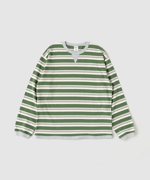 B.C STOCK（ベーセーストック）の「FORHUS カラーマルチボーダー（Tシャツ/カットソー・メンズ・チャコールグレー/ネイビー/グリーン・MEDIUM/LARGE）」の10枚目の写真