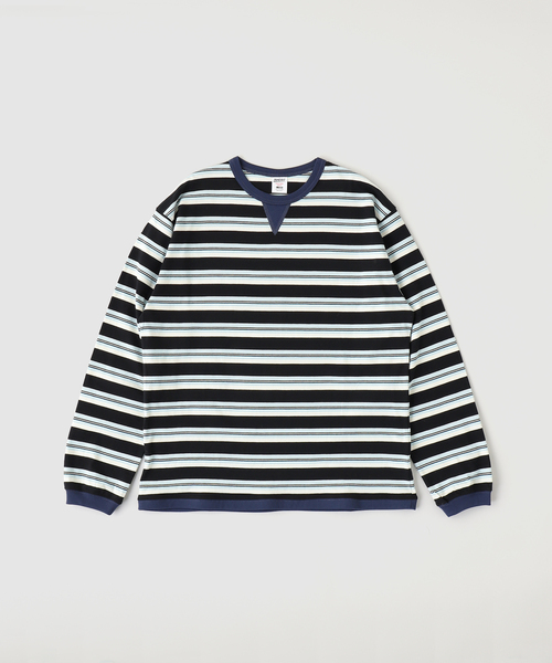 B.C STOCK（ベーセーストック）の「FORHUS カラーマルチボーダー（Tシャツ/カットソー・メンズ・チャコールグレー/ネイビー/グリーン・MEDIUM/LARGE）」の9枚目の写真