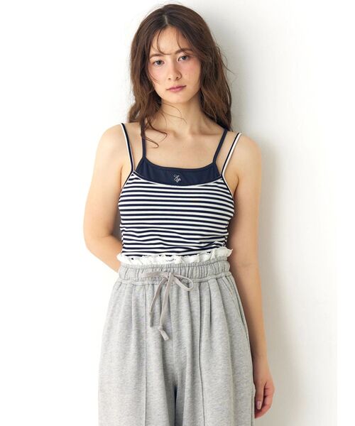 CALNAMUR（カルナムール）の「レイヤードワンポイントキャミ（キャミソール・レディース・その他1/ピンク/ブラウン・FREE）」の7枚目の写真