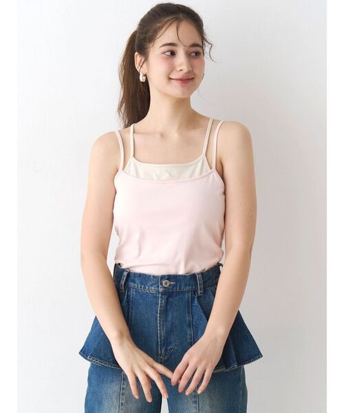 CALNAMUR（カルナムール）の「レイヤードワンポイントキャミ（キャミソール・レディース・その他1/ピンク/ブラウン・FREE）」の8枚目の写真