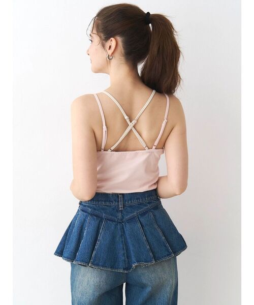 CALNAMUR（カルナムール）の「レイヤードワンポイントキャミ（キャミソール・レディース・その他1/ピンク/ブラウン・FREE）」の10枚目の写真