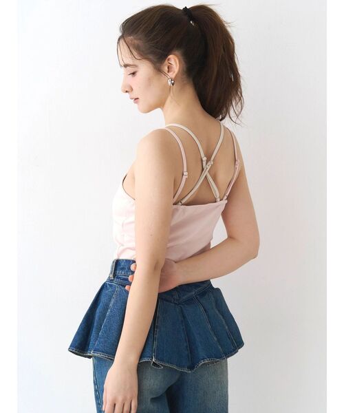 CALNAMUR（カルナムール）の「レイヤードワンポイントキャミ（キャミソール・レディース・その他1/ピンク/ブラウン・FREE）」の11枚目の写真