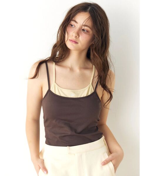 CALNAMUR（カルナムール）の「レイヤードワンポイントキャミ（キャミソール・レディース・その他1/ピンク/ブラウン・FREE）」の14枚目の写真