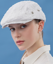 XANADU（ザナドゥ）の「STUD FLOWER HUNTING CAP_WHITE（ハンチング/ベレー帽）」